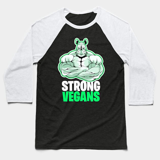 Strong Vegans Baseball T-Shirt by Digifestas